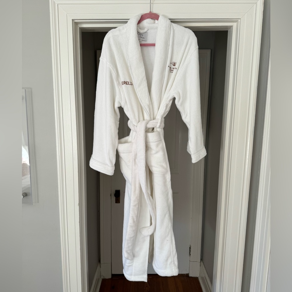 White cozy custom robe L / XL
